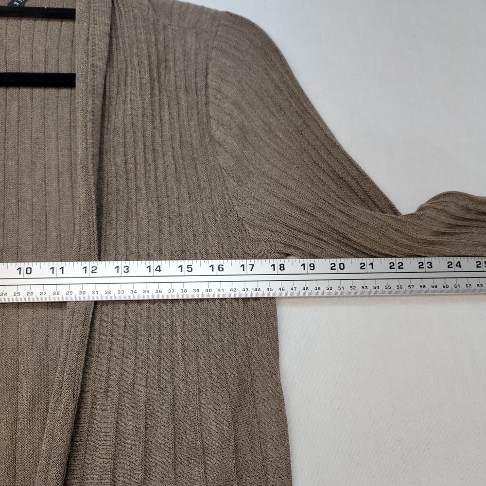 Eileen Fisher Cardigan Womens Small Petite Brown Wool Italian Yarn Open Front - Picture 7 of 10